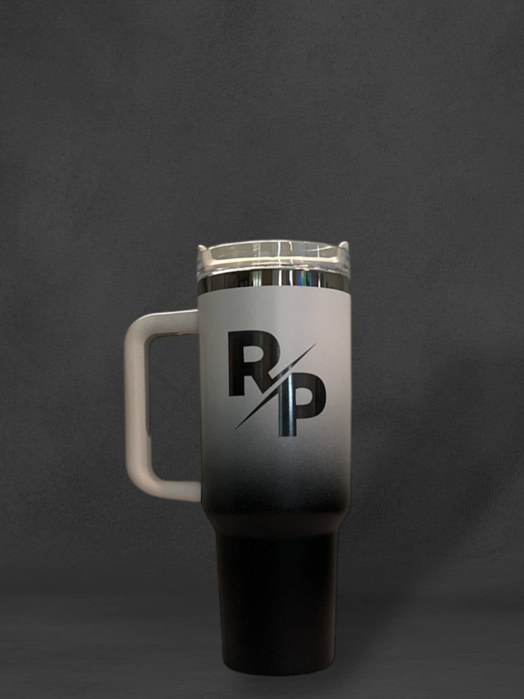 40oz Mirror Black Plated Tumbler with Color match logo