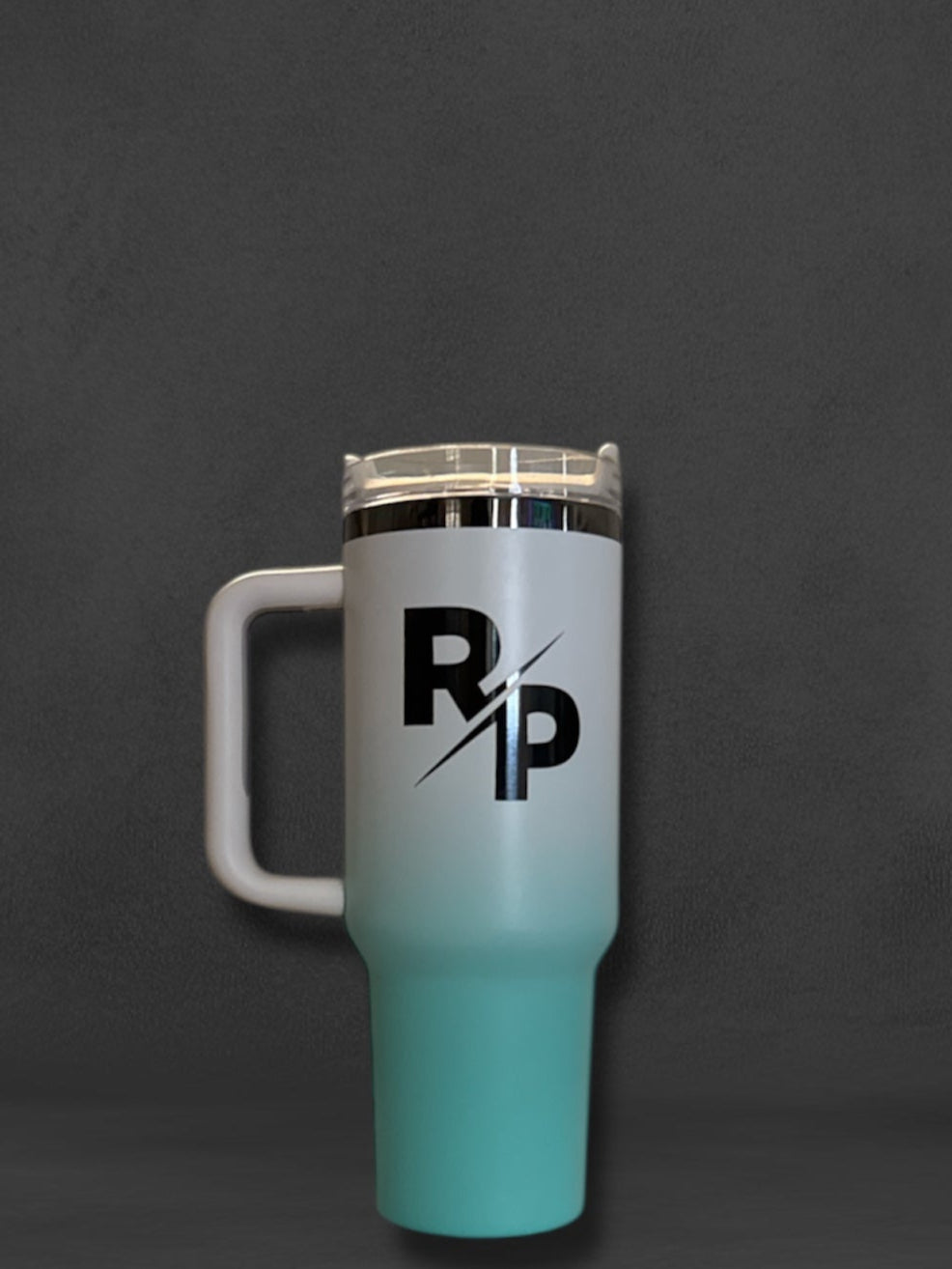 40oz Mirror Black Plated Tumbler with Color match logo
